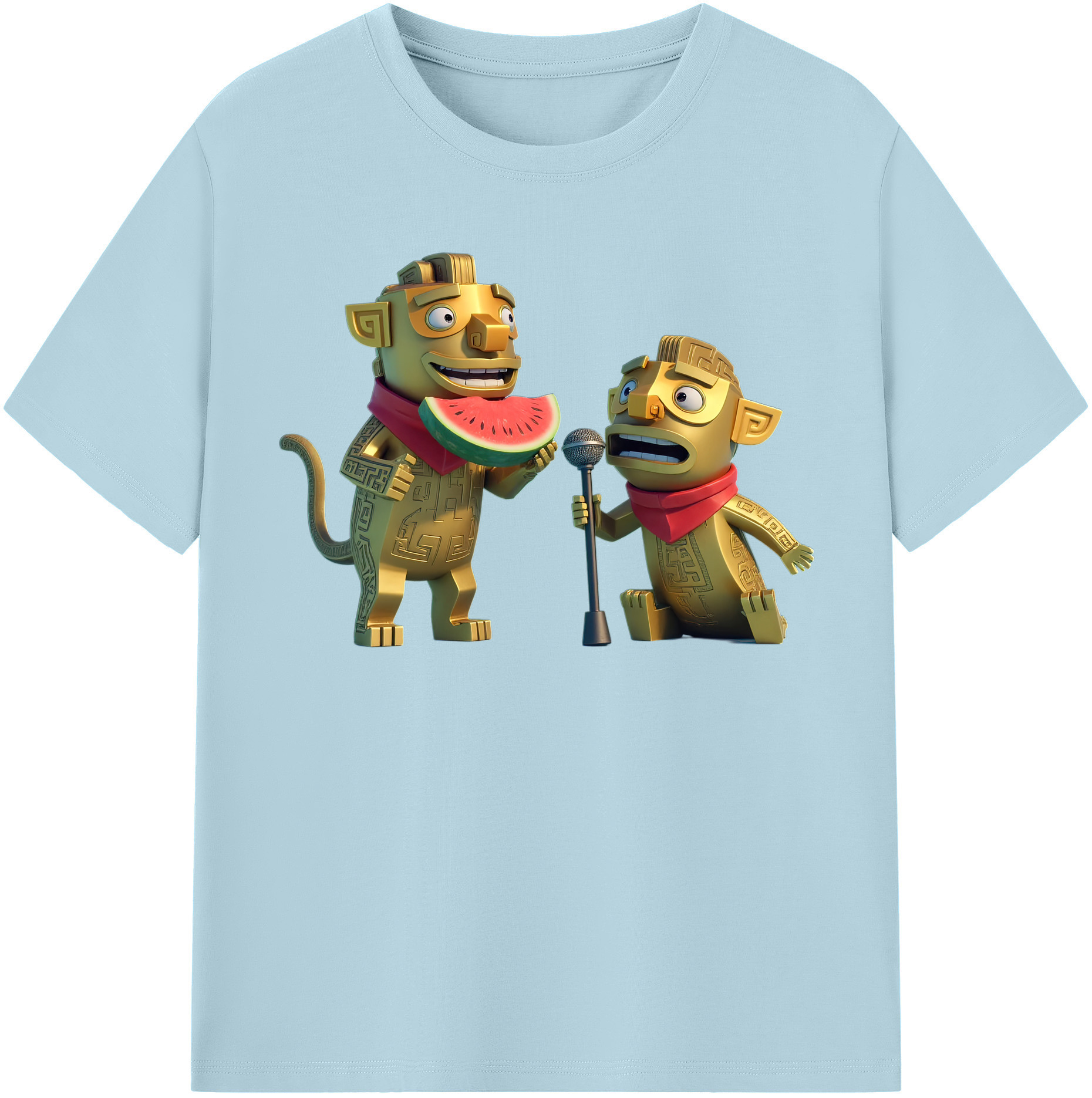 （画像用） Ne Zha 2 ナタ 魔童の大暴れ 綿100％半袖Tシャツ（フロントプリント）